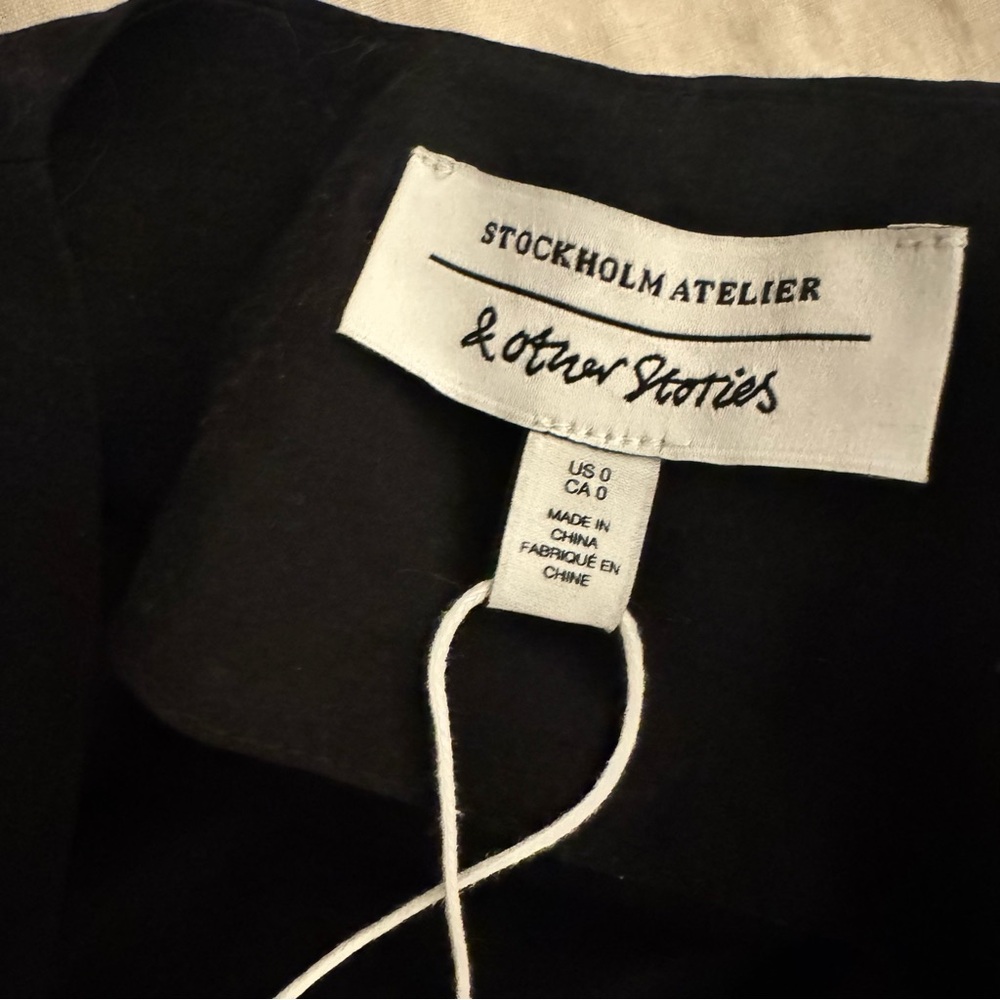 Stockholm Atelier Dress Womens Size 0 Button Down Black Maxi V Neck Lightwait - Picture 6 of 14